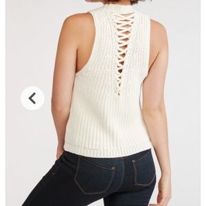John + Jenn ivory sleeveless sweater top